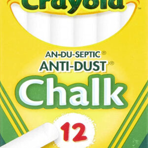 Crayola Chalkboard Chalk, White Chalk, School Supplies, 12 Sticks